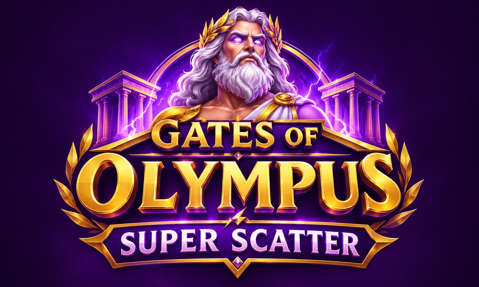 Gates of Olympus Super Scatter demo – Zeus ja mängu logo